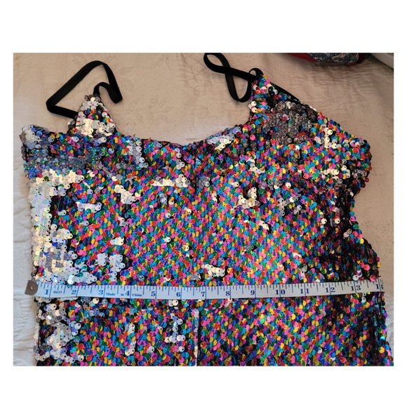 Topshop Rainbow Sequin Jumpsuit in Multi - size 6 - Picture 2 of 8